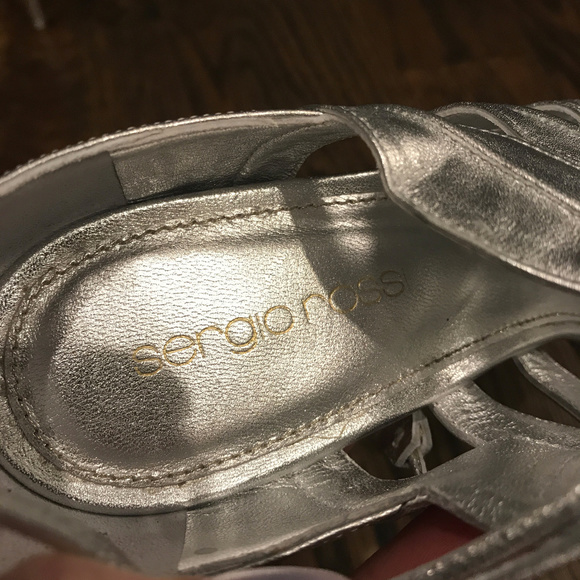 Sergio Rossi Silver Platform Pumps Sandals - Picture 6 of 8